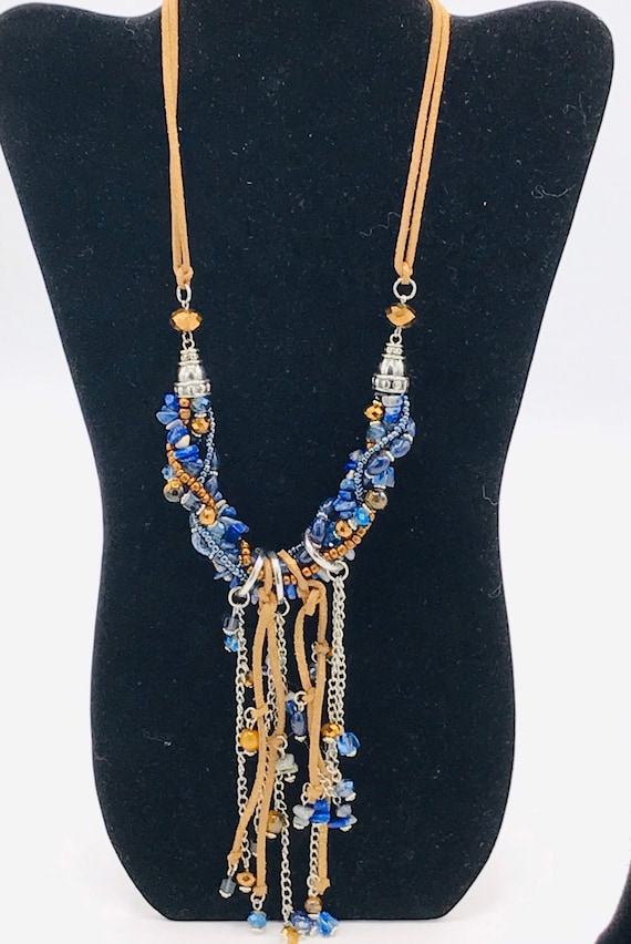 Vintage boho necklace multicolored. Long necklace… - image 6