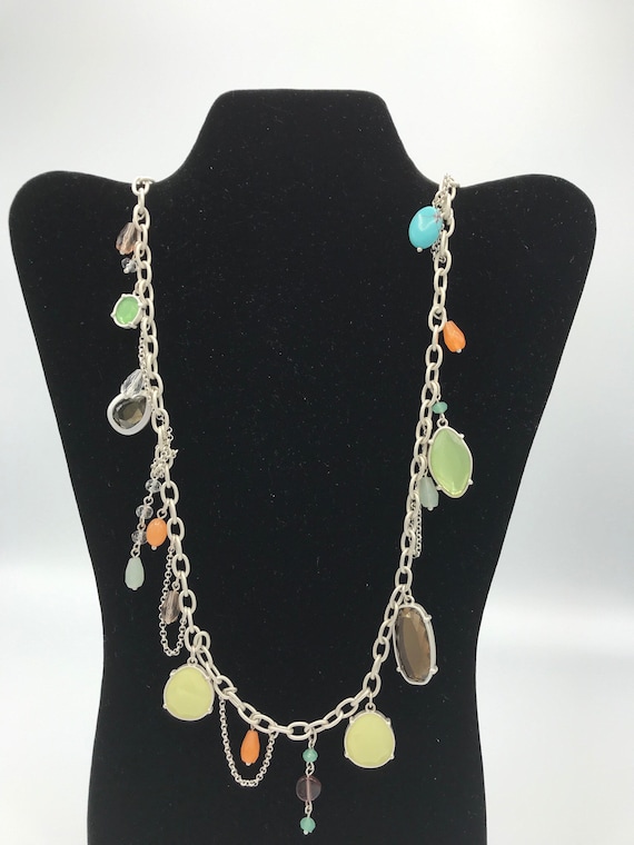 Lia Sophia Multicolored Necklace Silver 