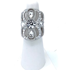 Lia Sophia silver  tone with Rhinestones ring ,
