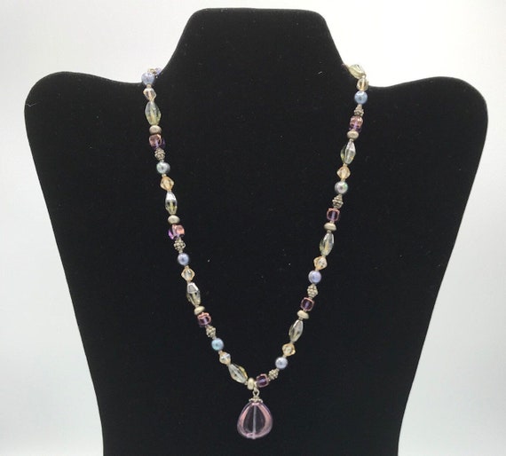 Lia Sophia multicolored necklace, purple, pearl - image 2