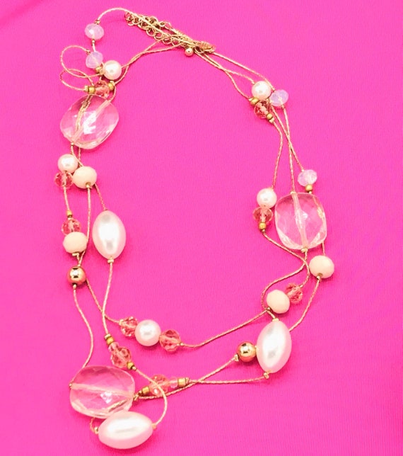 Multiple chains with pearls and crystals beads. - image 8