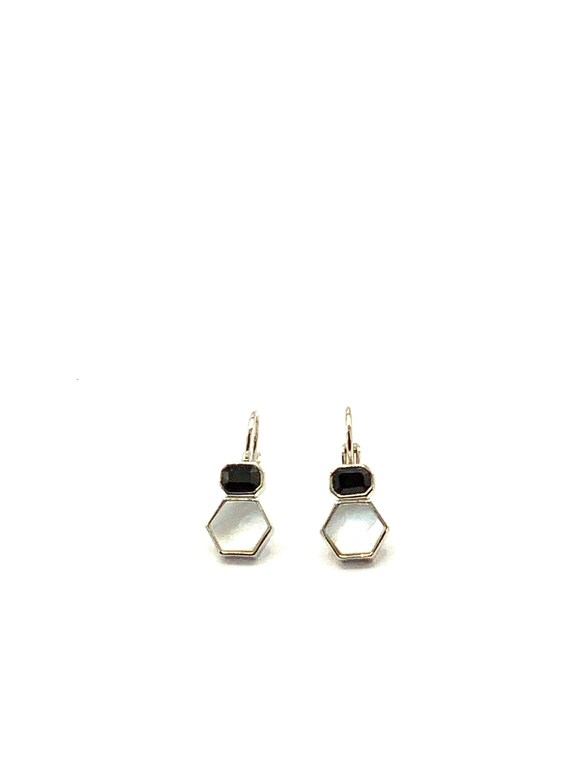 Gorgeous collectible mother pearl and black earri… - image 10