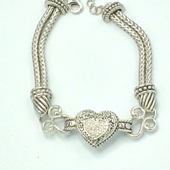 Silver tone bracelet with a heart by Lia Sophia, … - image 5