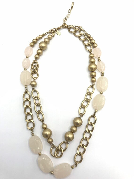 Lia Sophia gold and pink necklace - image 6