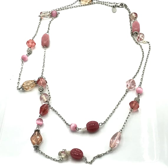 Pink tones of beads necklace by Lia Sophia. - image 1