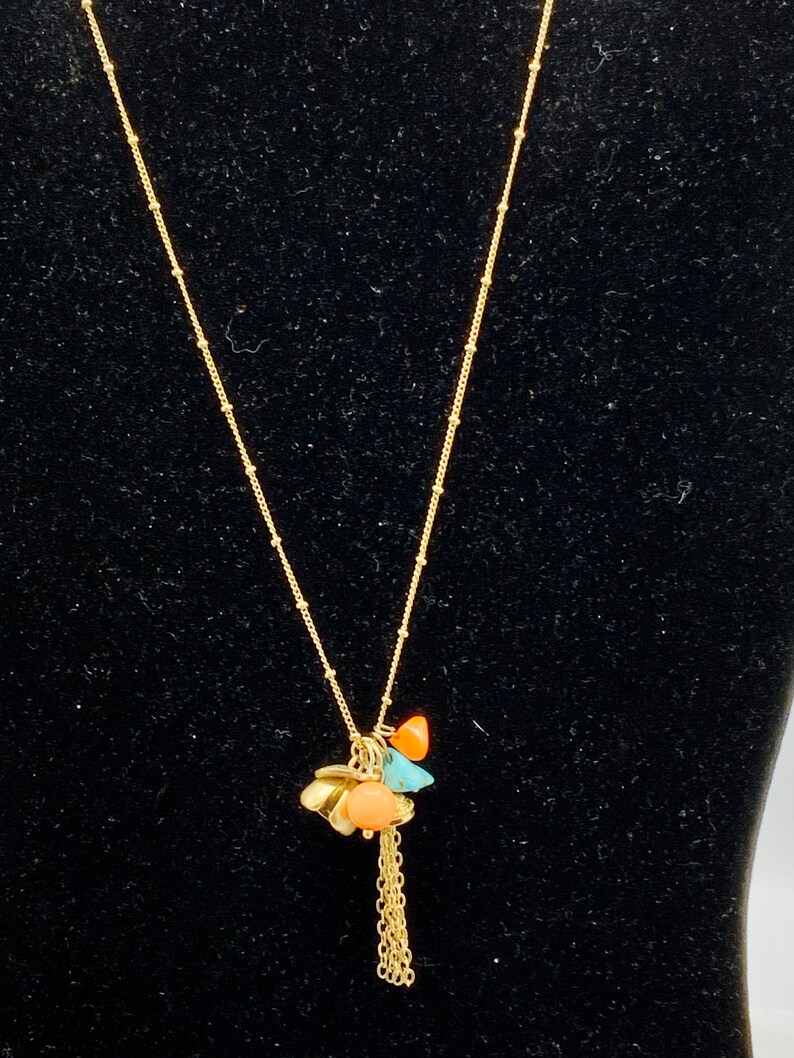 beads. turquoise Gorgeous gold tone with multicolored charms necklace by Lia Sophia