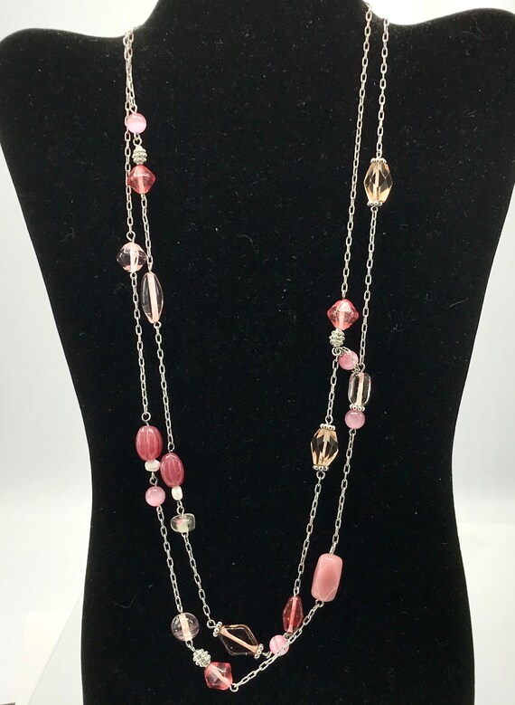 Pink tones of beads necklace by Lia Sophia. - image 6