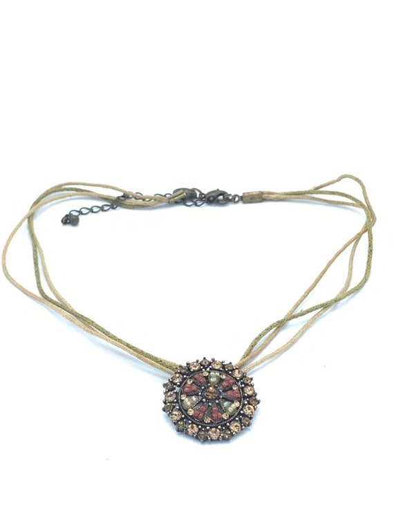 Lia Sophia  multicolored crystal necklace, brown … - image 6