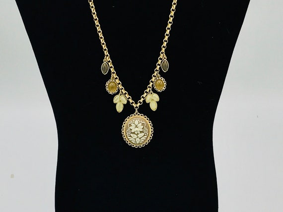 Gold tone with cameo necklace by Lia Sophia - image 1