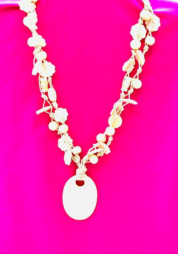 White tone with mother pearl necklace by Vj. Beads - image 5