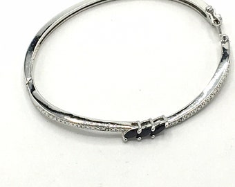 Vintage Silver Tone Studs Leather Clad Bangle Bracelet | eBay