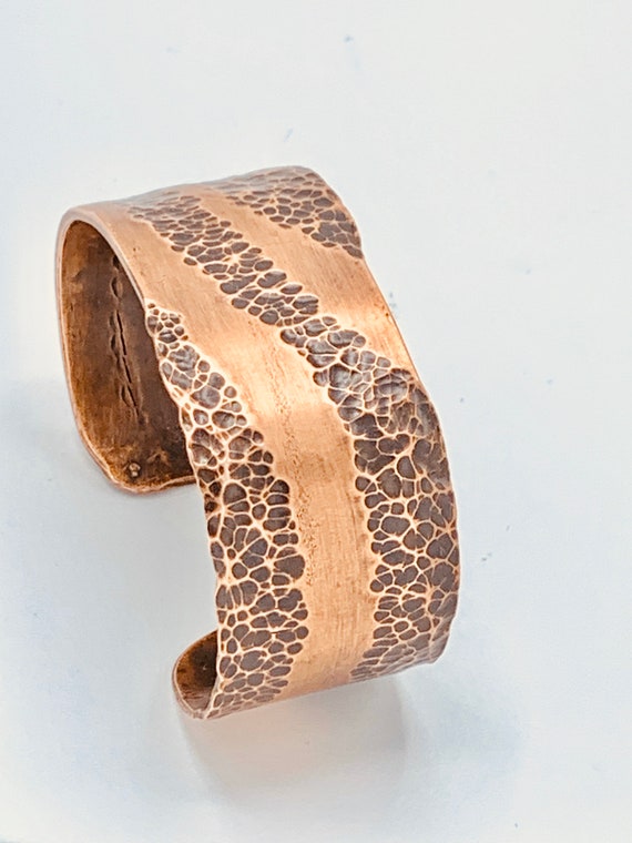 Vintage Copper Hammered Cuff  Bracelet