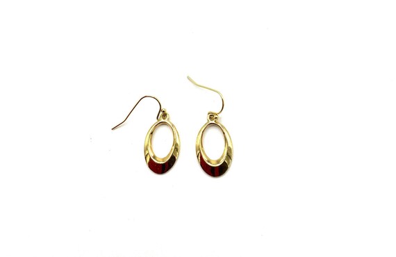 Gorgeous collectible gold tone oval earring by Li… - image 1