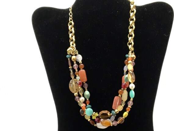 Gorgeous multicolored beads necklace by Lia Sophi… - image 6