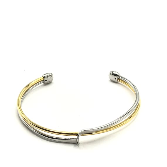Gorgeous silver and gold tone cuff bracelet by Li… - image 1