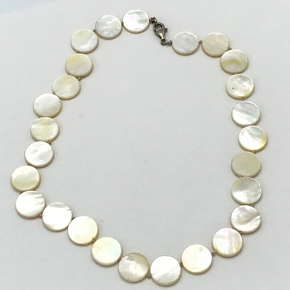 Vintage mother pearl necklace, signed 925, - image 5