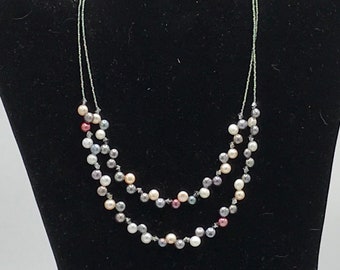 Multicolored pearls necklace by Lia Sophia, strad.