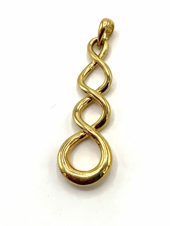 Gorgeous collectible gold tone plait pendant by L… - image 1