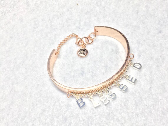 Copper cuff bracelet, signed BCBGeneration "BLESS… - image 9