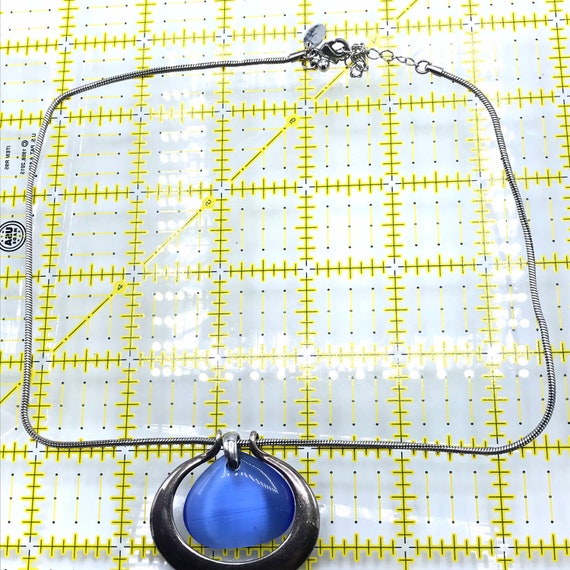 Vintage silver and blue necklace by Lia Sophia. - image 6