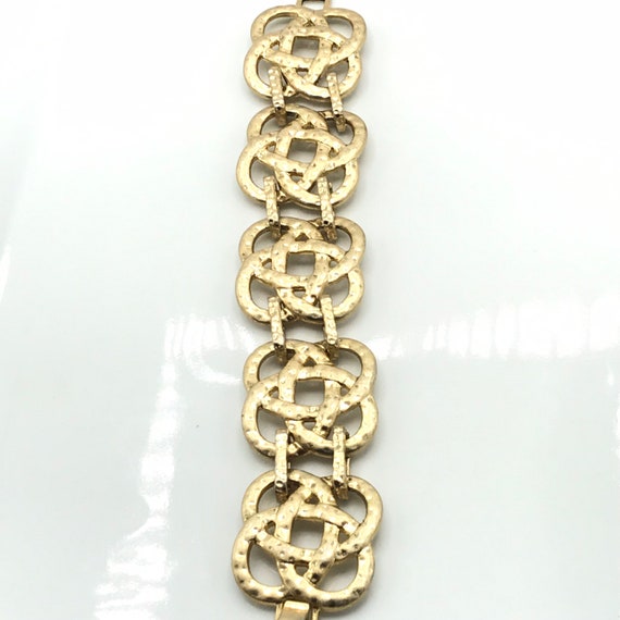 Gorgeous gold tone hammered bracelet by Lia Sophi… - image 6