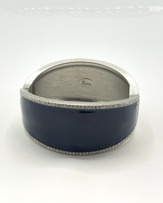 Blue enamel with rhinestone bracelet by Lia Sophi… - image 4