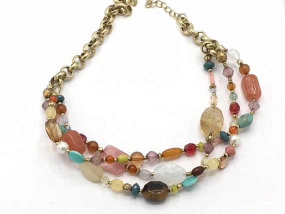 Gorgeous multicolored beads necklace by Lia Sophi… - image 4