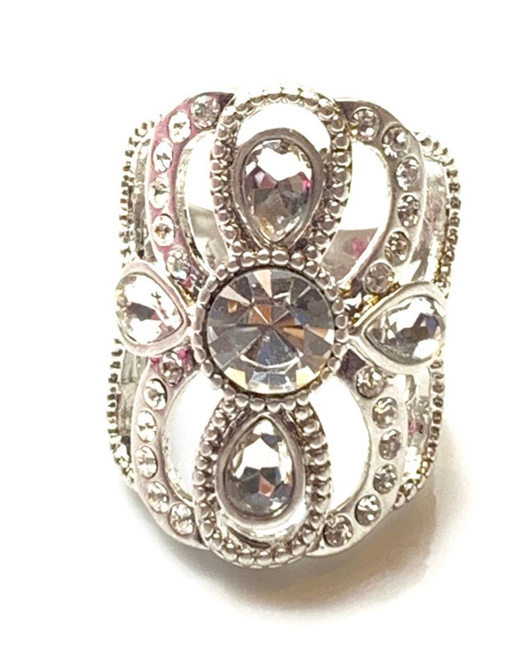 Lia Sophia silver  tone with Rhinestones ring , - image 7