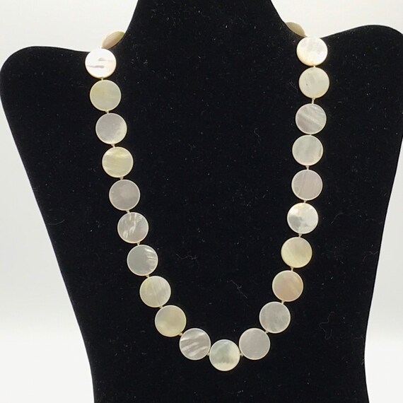 Vintage mother pearl necklace, signed 925, - image 4