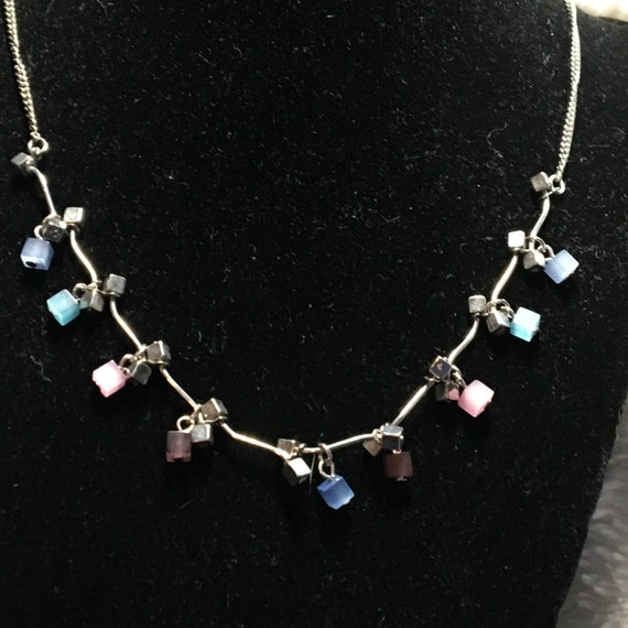 Lia Sophia multicolored necklace, square charms. - image 2