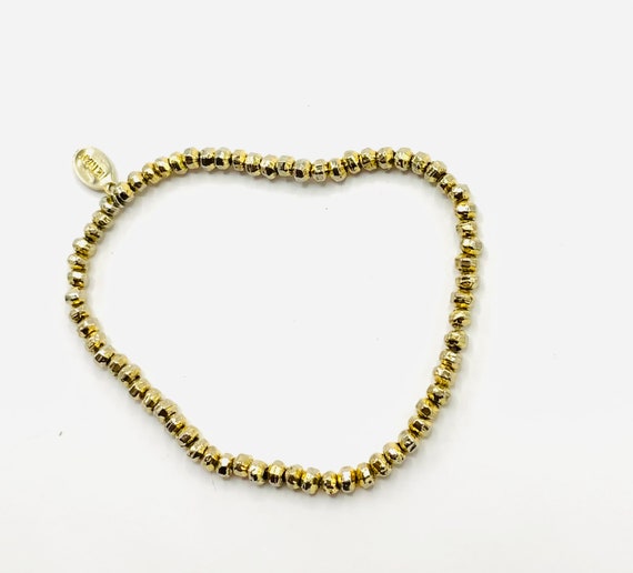 Gorgeous vintage old gold tone beads bracelet by … - image 5