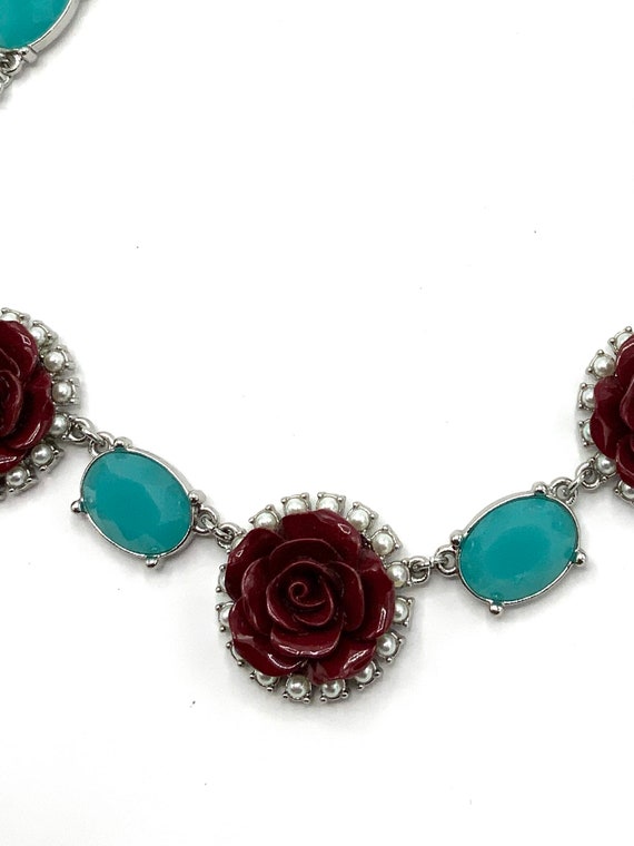 Gorgeous collectible and vintage aqua, dark red, … - image 7