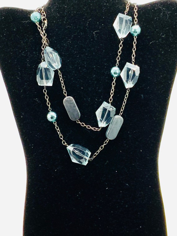 Gorgeous blue clear beads necklace by Lia Sophia.… - image 2