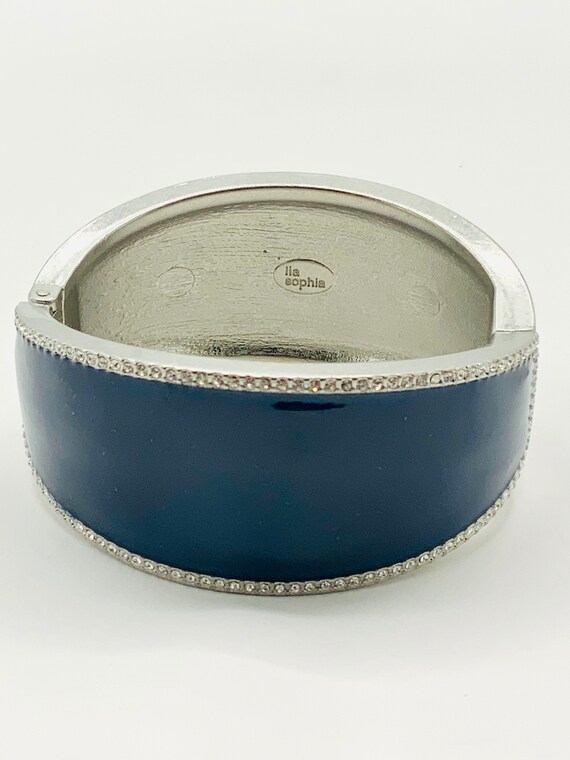 Blue enamel with rhinestone bracelet by Lia Sophi… - image 7