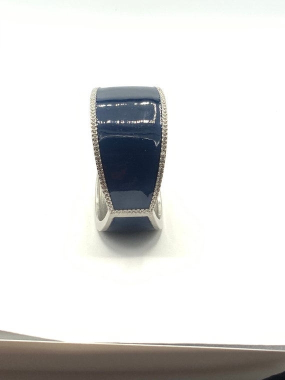 Blue enamel with rhinestone bracelet by Lia Sophi… - image 10