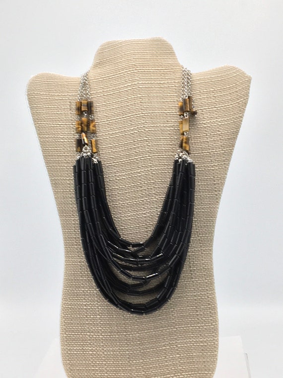 Gorgeous Multi-Strand black necklace by Lia Sophi… - image 8