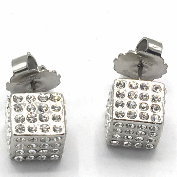 Silver and Cubic earring with rhinestone earring … - image 8