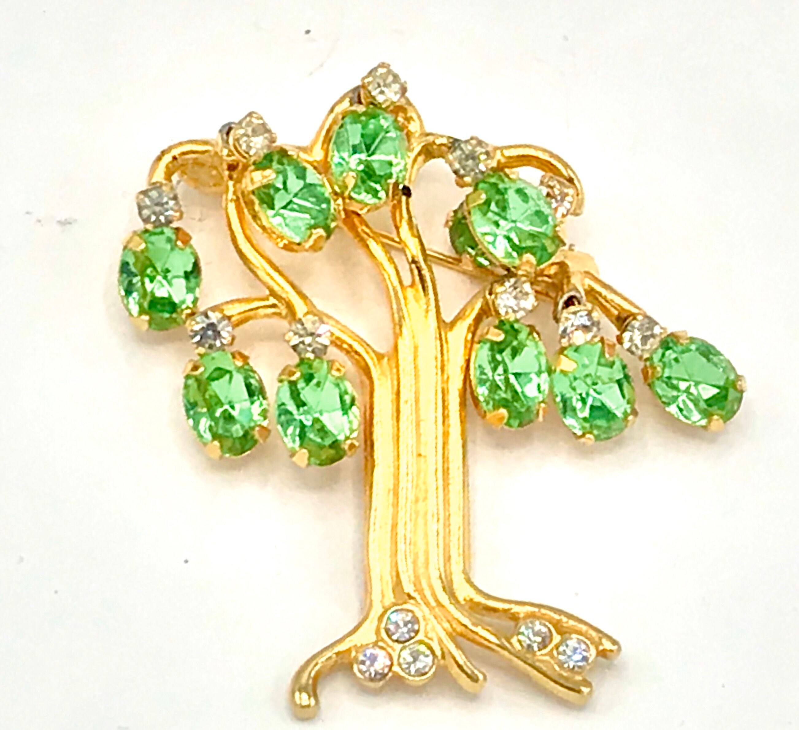 Vintage Baum des Lebens Brosche von KJL Lane Gold und Etsy.de