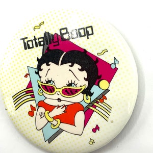 Vintage Totally Boop brooch. Round, Betty Boop