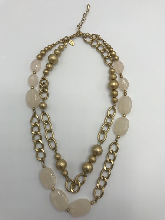 Lia Sophia gold and pink necklace - image 9