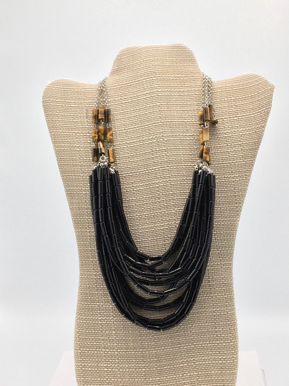 Gorgeous Multi-Strand black necklace by Lia Sophi… - image 7