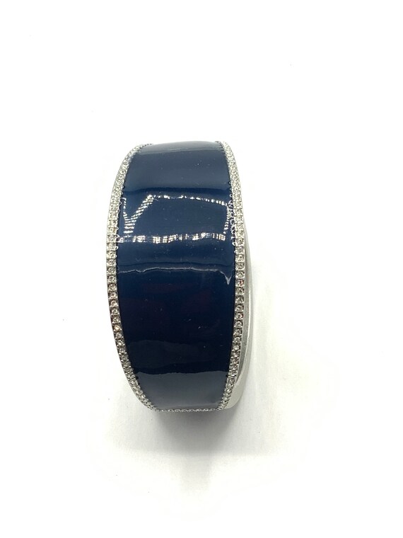 Blue enamel with rhinestone bracelet by Lia Sophi… - image 5