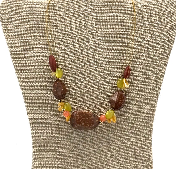 Vintage multicolored beads necklace. Acrylic. - image 4