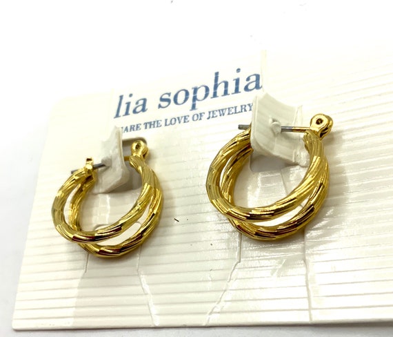 Lia sophia gold shop hoop earrings