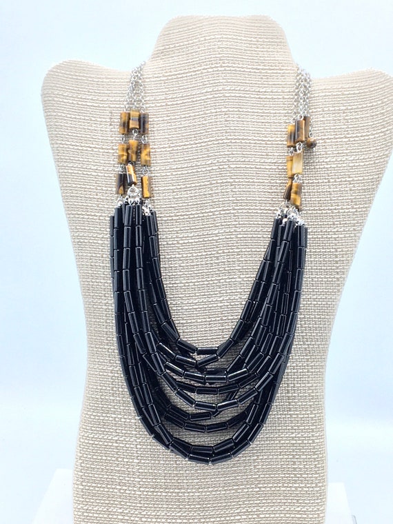 Gorgeous Multi-Strand black necklace by Lia Sophi… - image 10