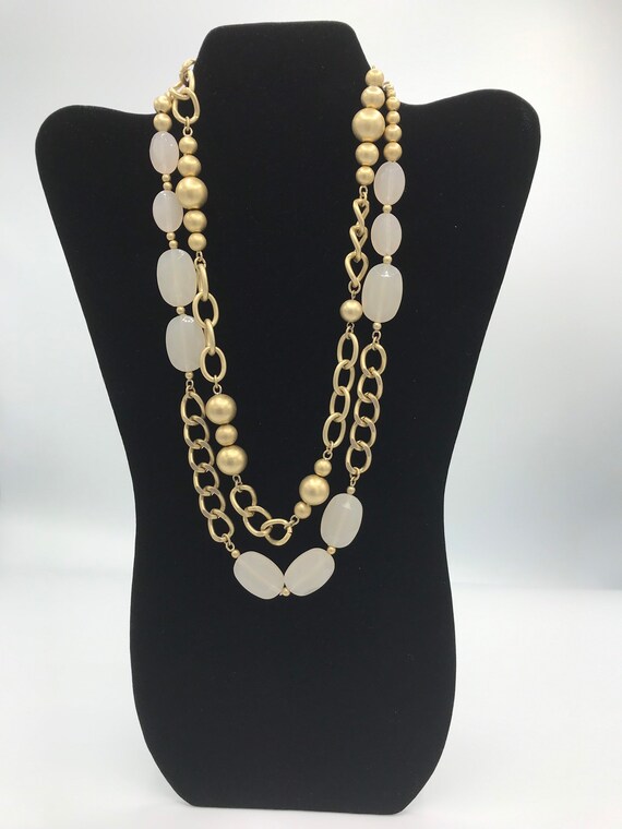 Lia Sophia gold and pink necklace - image 3