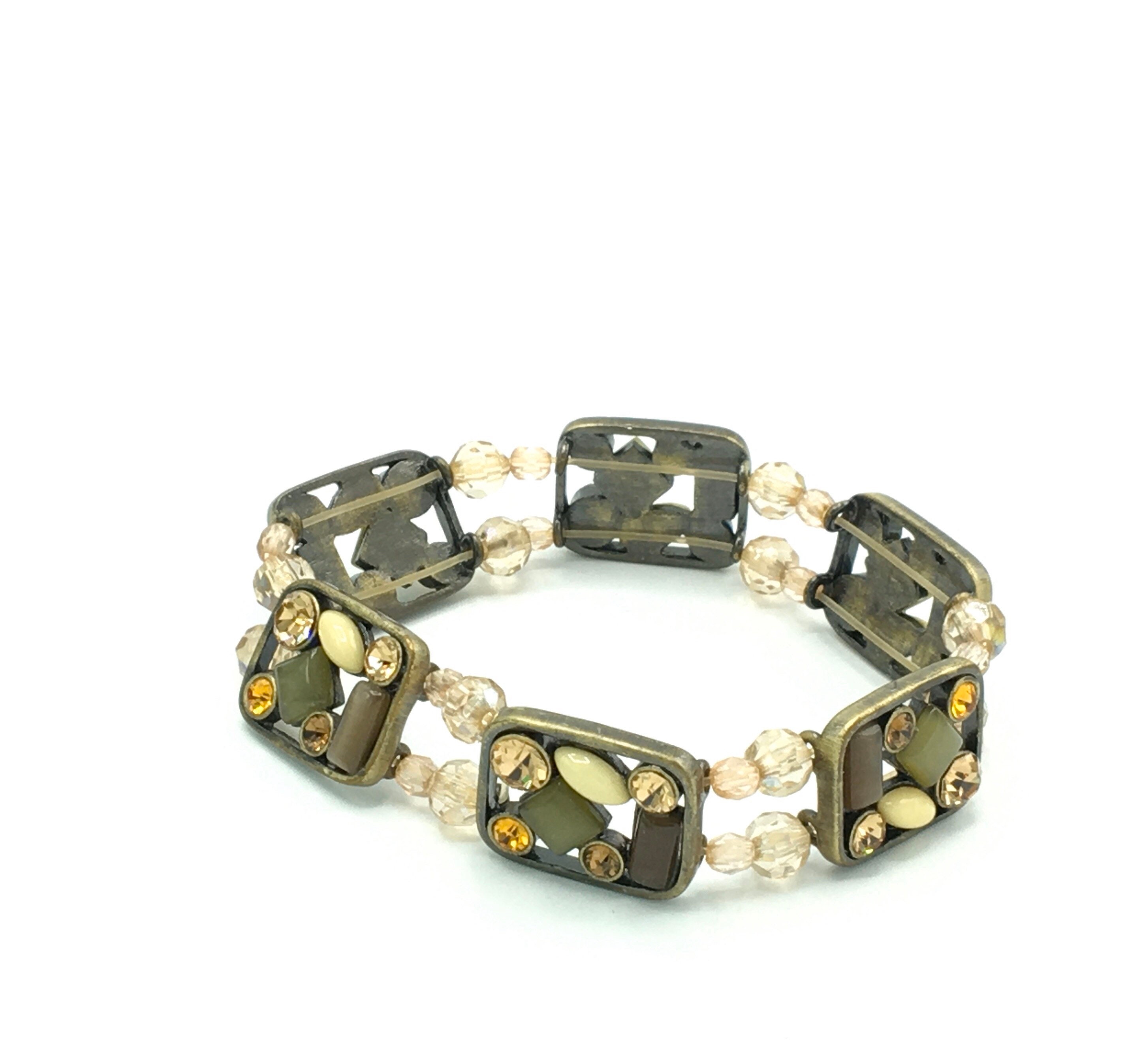 Multicolored Crystals/stones/beads Bracelet by Lia Sophia - Etsy