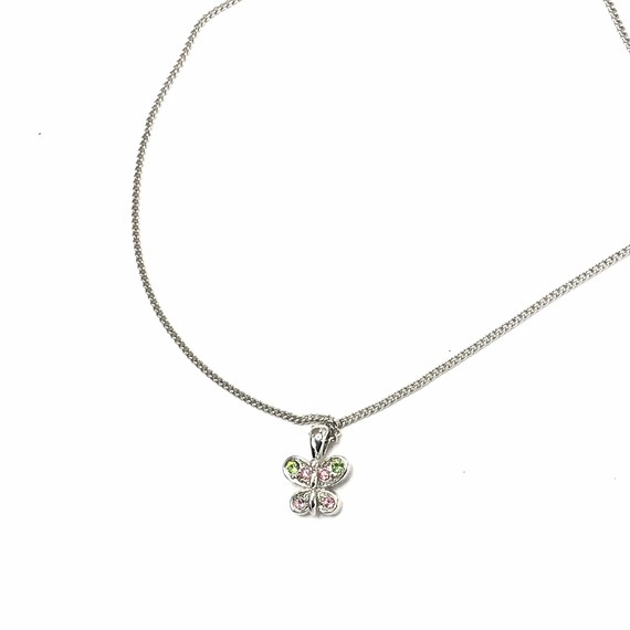 Butterfly and Rhinestone Necklace by 