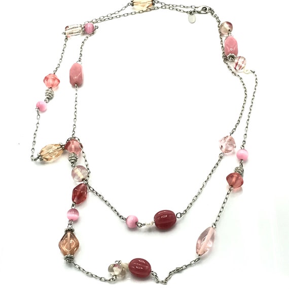 Pink tones of beads necklace by Lia Sophia. - image 5