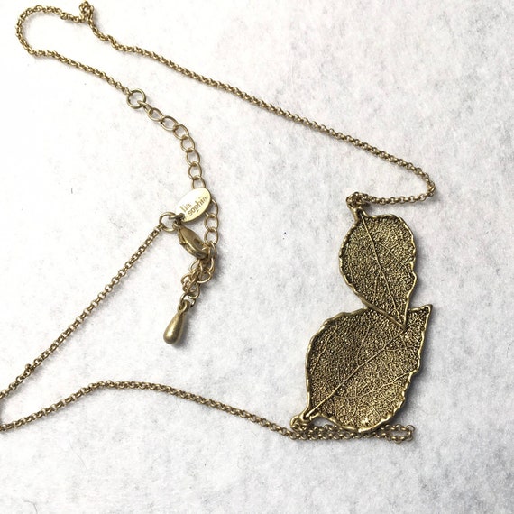 Lia Sophia gold leaves necklace - image 2